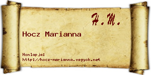 Hocz Marianna névjegykártya